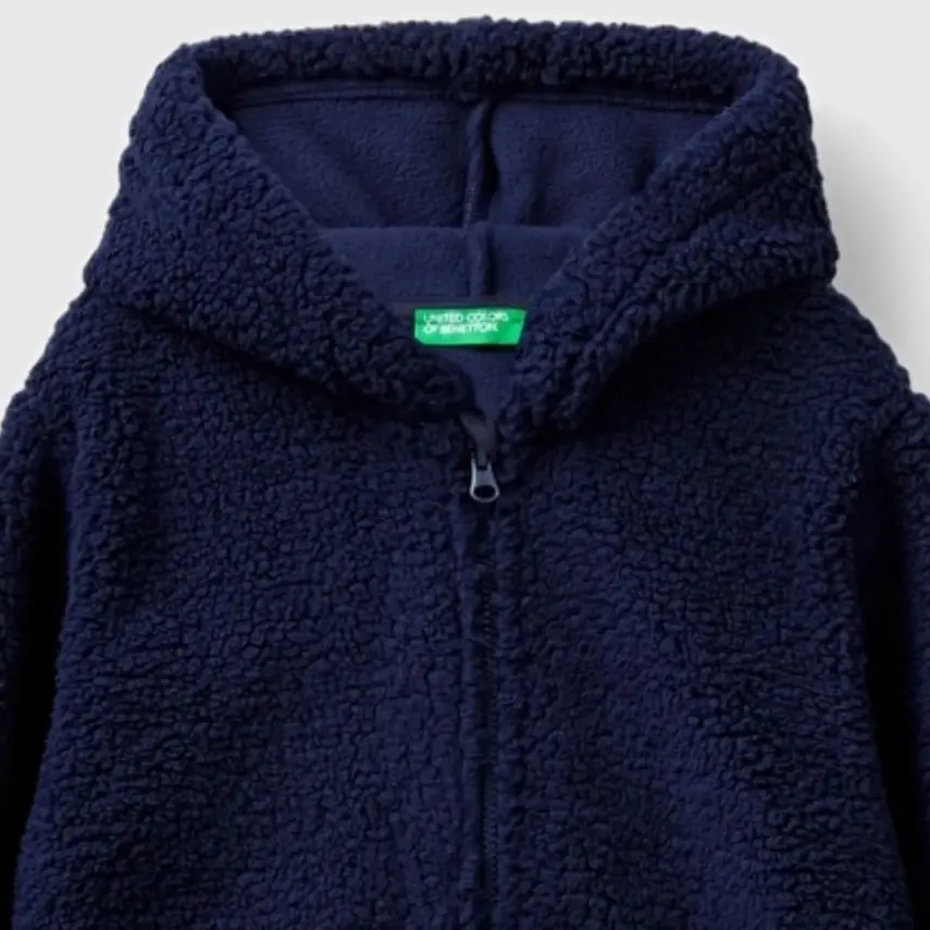 Benetton Fermuarlı Ve Kapüşonlu Erkek Bebek Sweatshirt Lacivert - 2