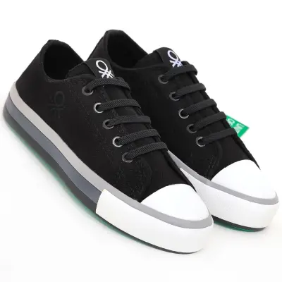 Benetton Kız Ayakkabı Spor Siyah - Beyaz - 3