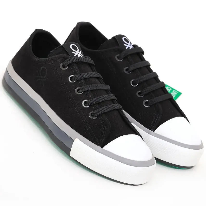 Benetton Kız Ayakkabı Spor Siyah - Beyaz - 3