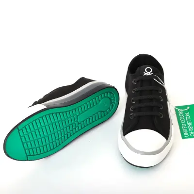 Benetton Kız Ayakkabı Spor Siyah - Beyaz - 5