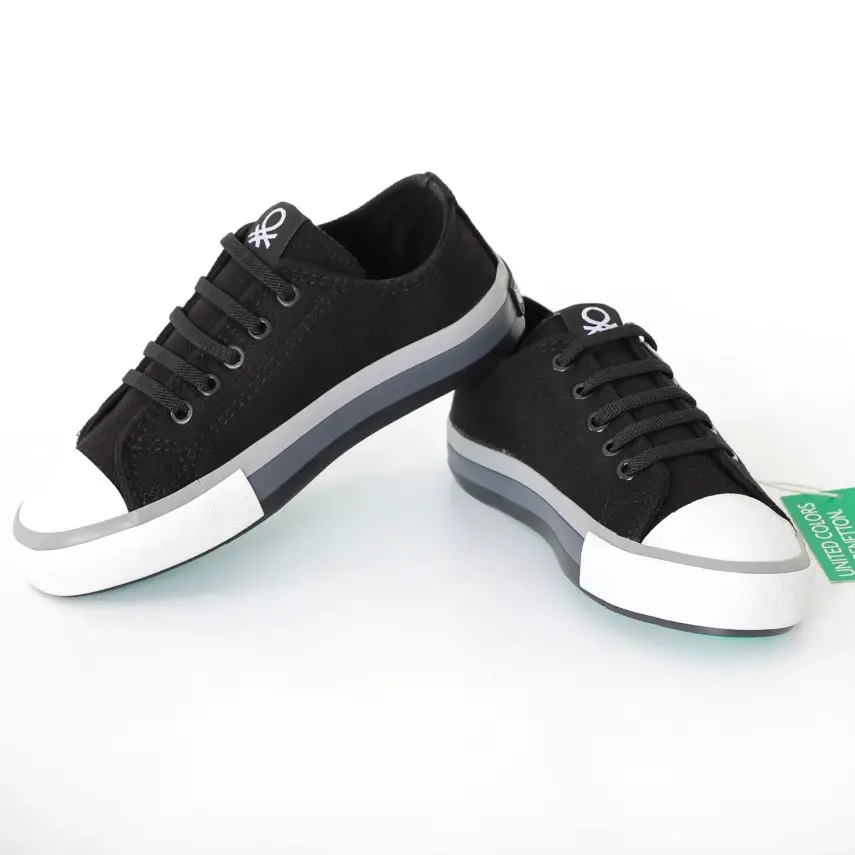 Benetton Kız Ayakkabı Spor Siyah - Beyaz - 1