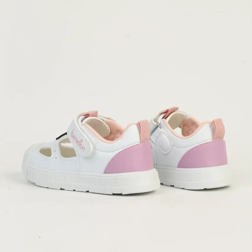 Benetton Kız Bebek Sandalet Beyaz - Pudra - 3
