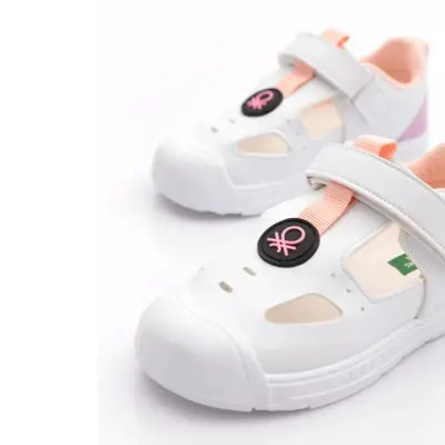 Benetton Sandalet Beyaz - Pudra - 4