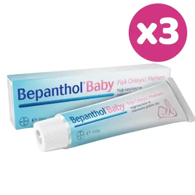 Bepanthol Baby Pişik Önlemeye Yardımcı Merhem 100 gr x 3 Adet (1)