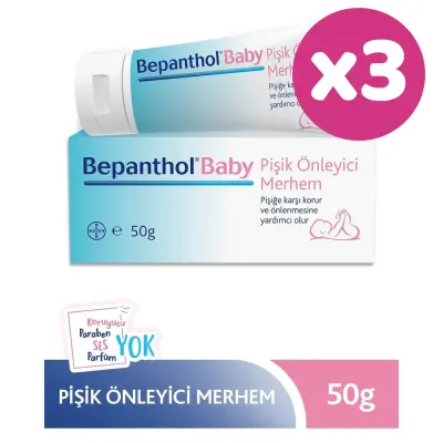 Bepanthol Baby Pişik Önlemeye Yardımcı Merhem 50 gr x 3 Adet (1)