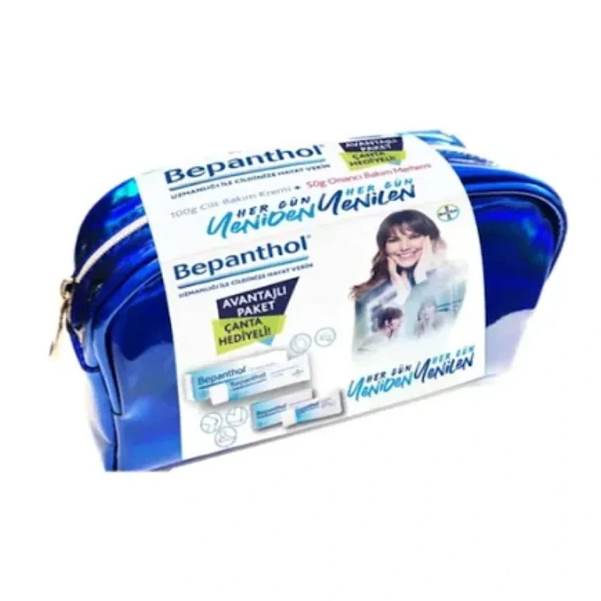 Bepanthol Cilt Bakım Kremi 100 gr + Onarıcı Bakım Kremi 50 gr Metalik Çanta - 1