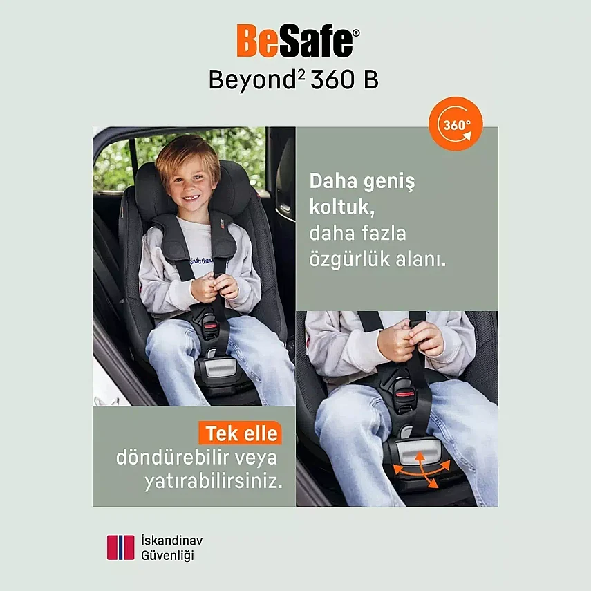 Besafe Beyond2 360 B Bundle I-Size Oto Koltuğu 0-25 Kg Anthracite Mesh - 4