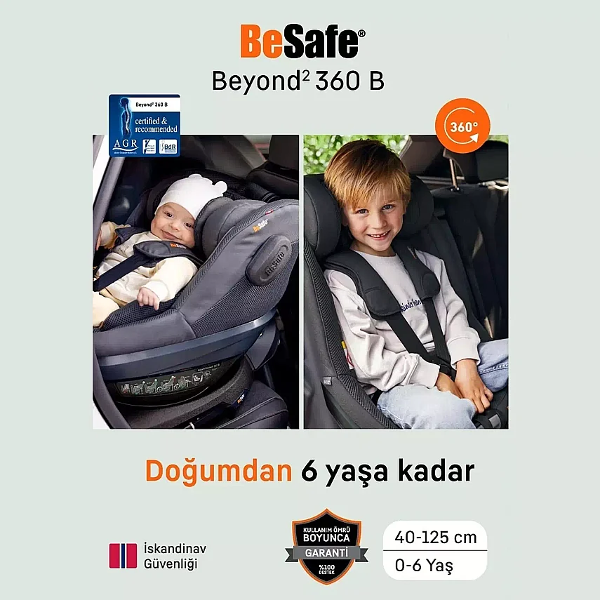 Besafe Beyond2 360 B Bundle I-Size Oto Koltuğu 0-25 Kg Anthracite Mesh - 5