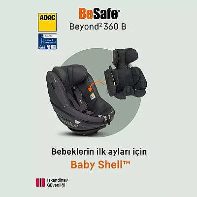Besafe Beyond2 360 B Bundle I-Size Oto Koltuğu 0-25 Kg Anthracite Mesh - 6