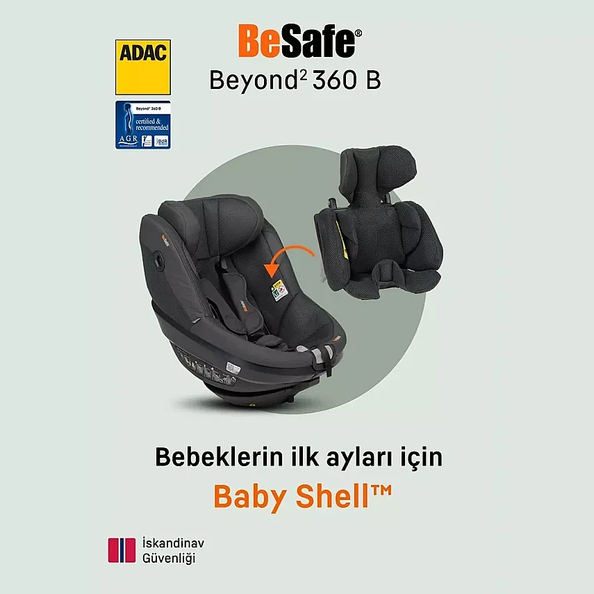 Besafe Beyond2 360 B Bundle I-Size Oto Koltuğu 0-25 Kg Anthracite Mesh - 6