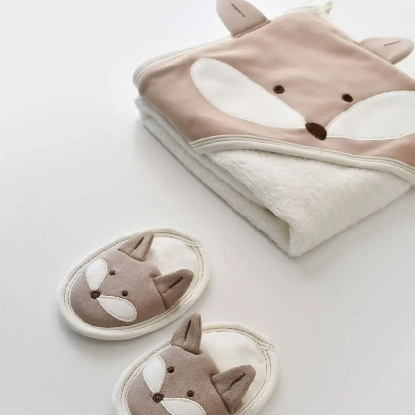 Bibaby Erkek Bornoz Takımı Sweet Fox Ekru - Kahverengi - 10