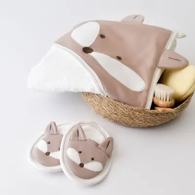 Bibaby Erkek Bornoz Takımı Sweet Fox Ekru - Kahverengi - 9