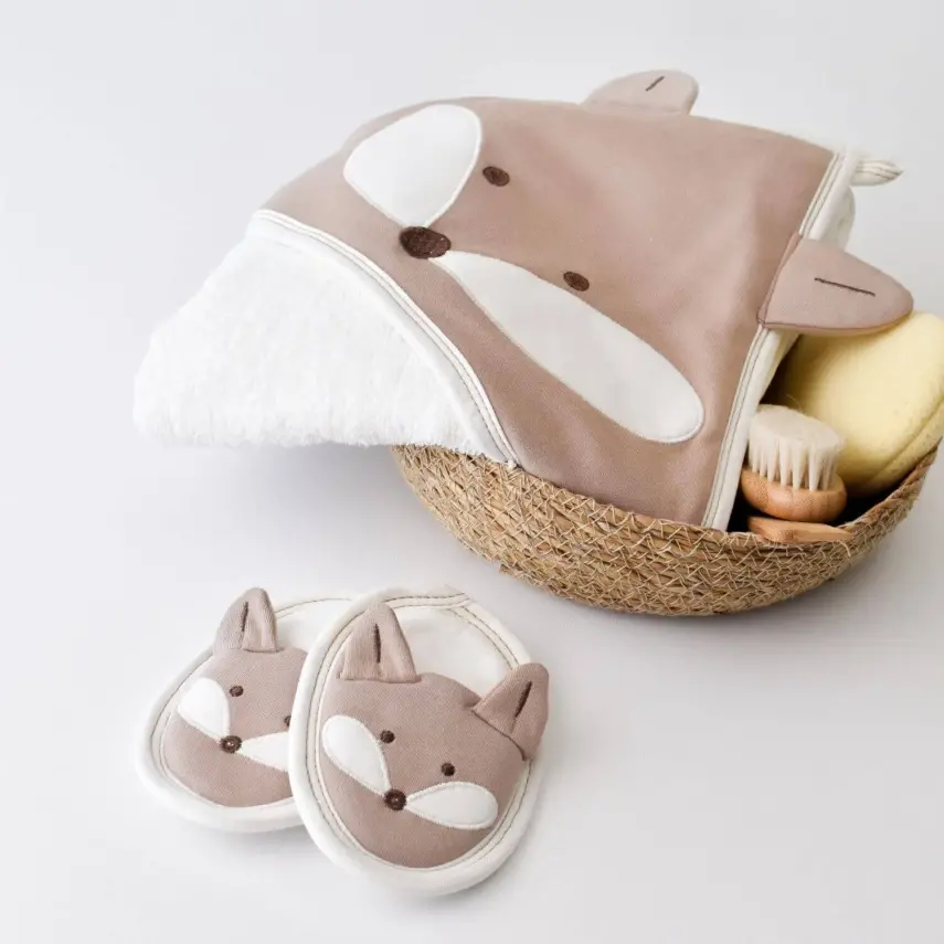 Bibaby Erkek Bornoz Takımı Sweet Fox Ekru - Kahverengi - 9