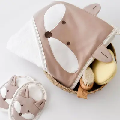 Bibaby Erkek Bornoz Takımı Sweet Fox Ekru - Kahverengi - 5