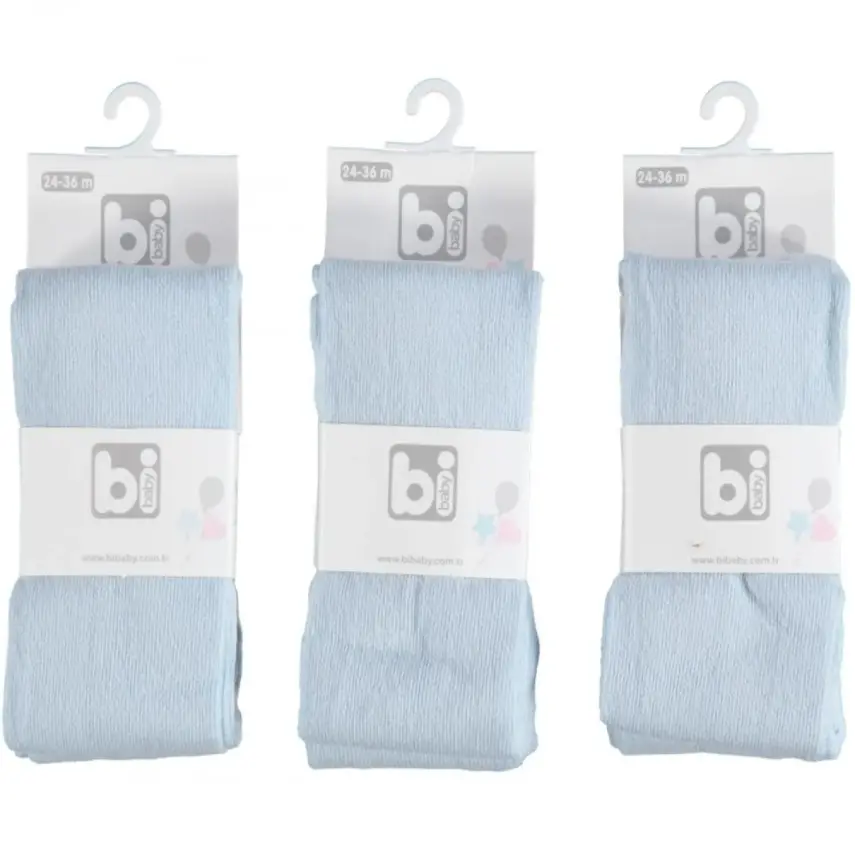 Bibaby Erkek Çorap Külotlu Klasik Düz Mavi - 1