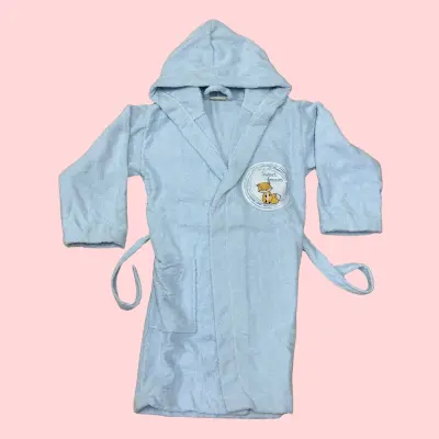 Bibaby Erkek Organik Bornoz Fox Dreams Mavi