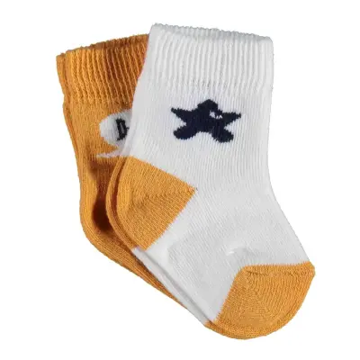 Bibaby Erkek Organik Çorap Soket 2li Hi Ekru - Hardal - 2