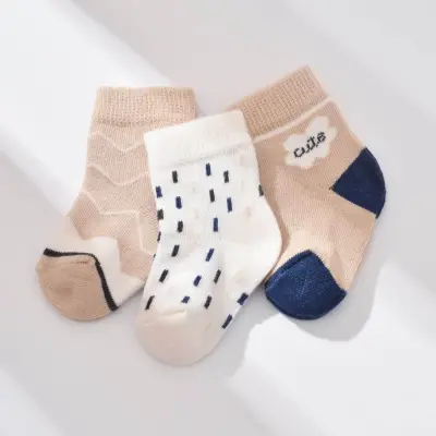 Bibaby Erkek Organik Çorap Soket 3lü Cute Bej - 4