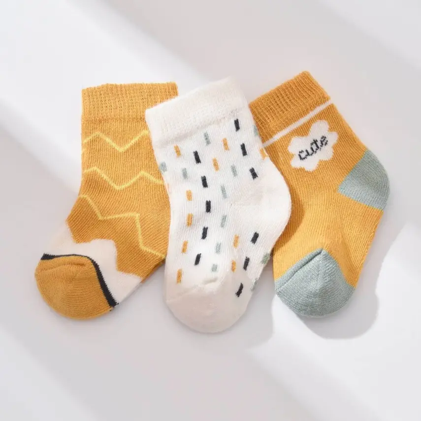 Bibaby Erkek Organik Çorap Soket 3lü Cute Hardal - 4