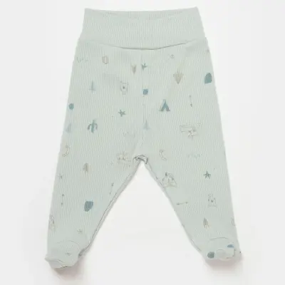 Bibaby Erkek Organik Zıbın Takımı 3lü Modal Happy Forest Bej - Mint - 4