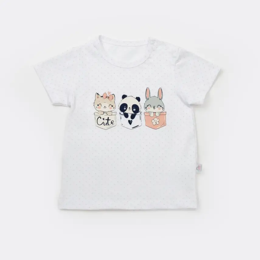 Bibaby Erkek T-Shirt Bimini Cute Song Pembe Puanlı - 1