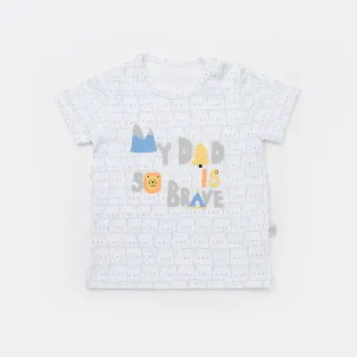 Bibaby Erkek T-Shirt Bimini So Brave Mavi Ayıcıklı
