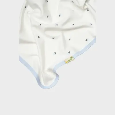 Bibaby Kız Bebek Organik Zıbın Takımı 4lü Battaniyeli Love Floral Ekru - Lila (1)