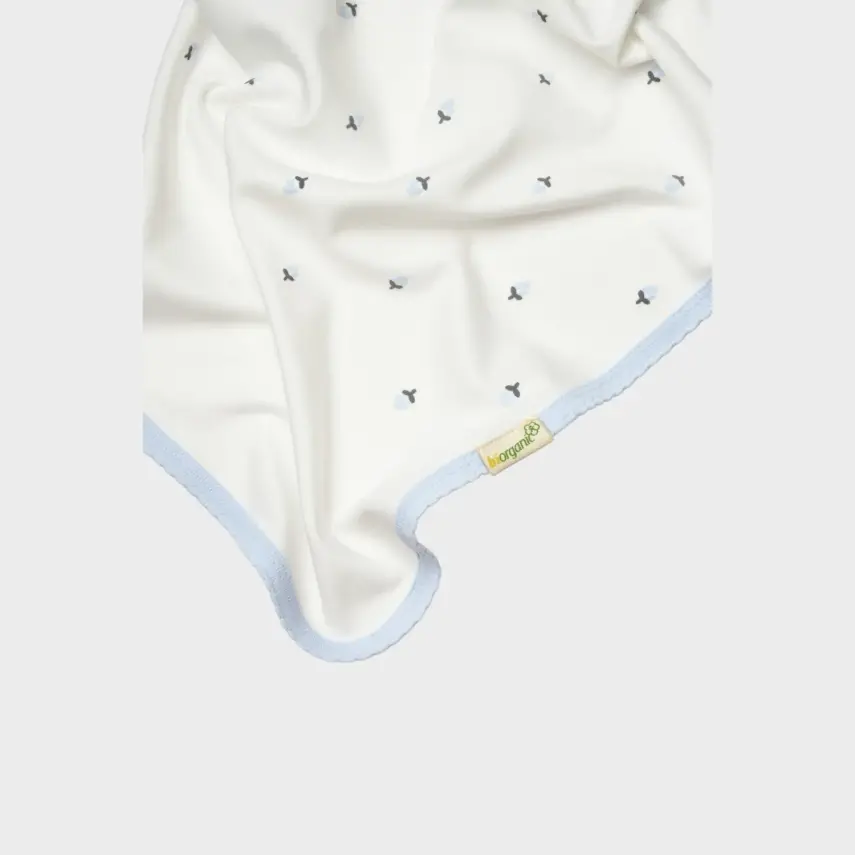 Bibaby Kız Bebek Organik Zıbın Takımı 4lü Battaniyeli Love Floral Ekru - Lila - 2