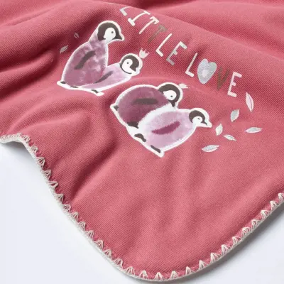 Bibaby Kız Organik Battaniye Little Love Rose Dry (1)