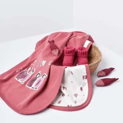 Bibaby Kız Organik Battaniye Little Love Rose Dry - 5