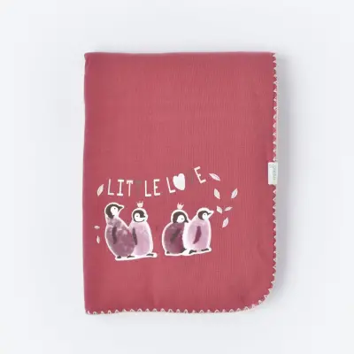 Bibaby Kız Organik Battaniye Little Love Rose Dry