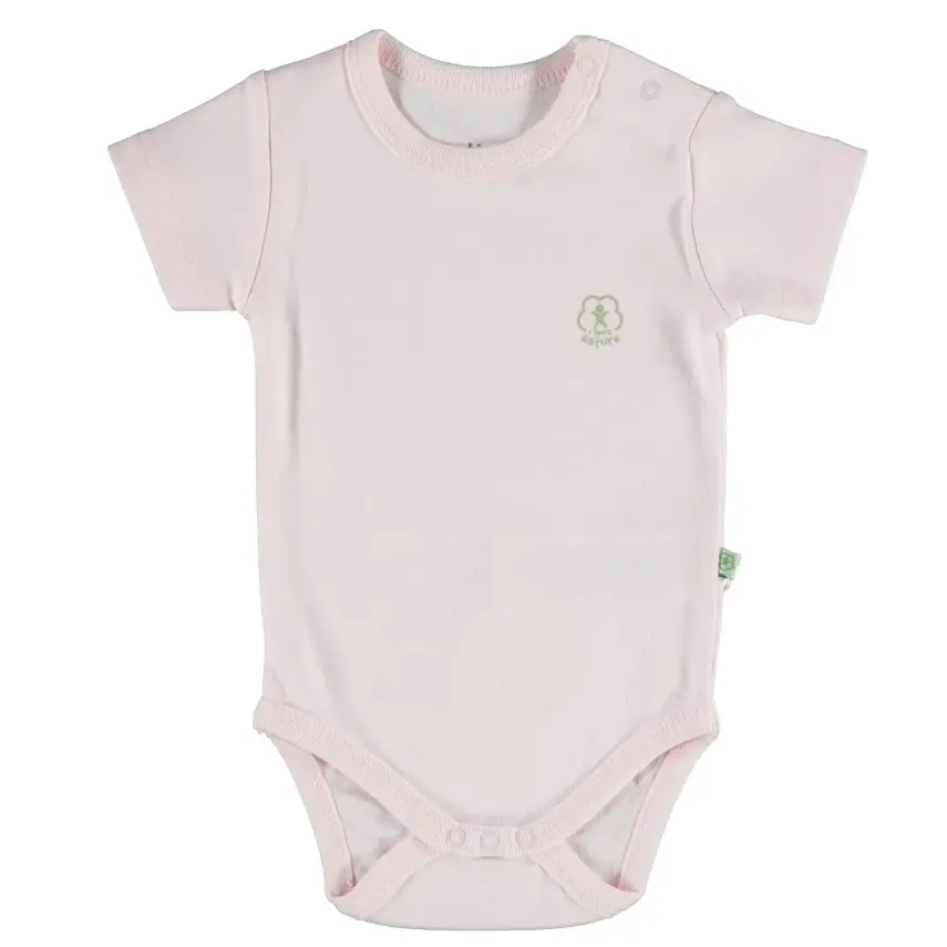 Bibaby Kız Organik Body Kısa Kol Basic Nature Pembe - 1