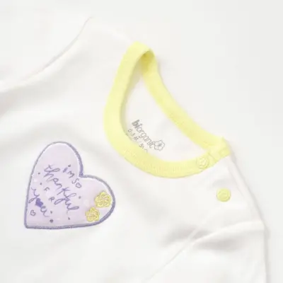 Bibaby Kız Organik Body Love You Baby Yellow Lavender (1)