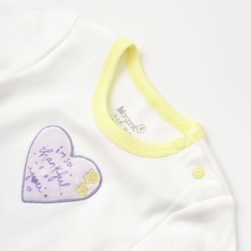 Bibaby Kız Organik Body Love You Baby Yellow Lavender - 2