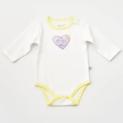 Bibaby Kız Organik Body Love You Baby Yellow Lavender