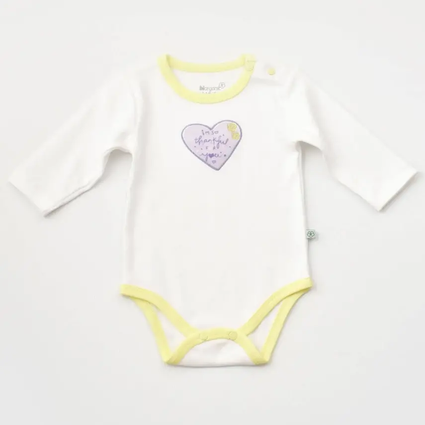 Bibaby Kız Organik Body Love You Baby Yellow Lavender - 1