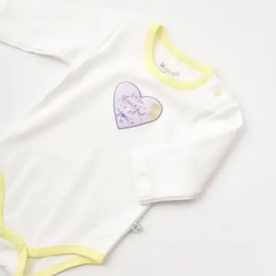 Bibaby Kız Organik Body Love You Baby Yellow Lavender - 3