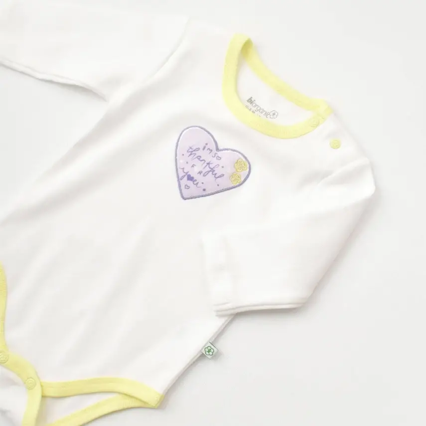 Bibaby Kız Organik Body Love You Baby Yellow Lavender - 3