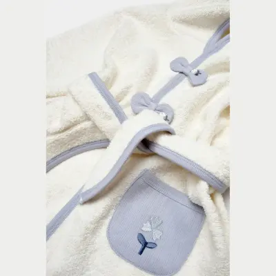 Bibaby Kız Organik Bornoz Love Floral Ekru - Lila - 3