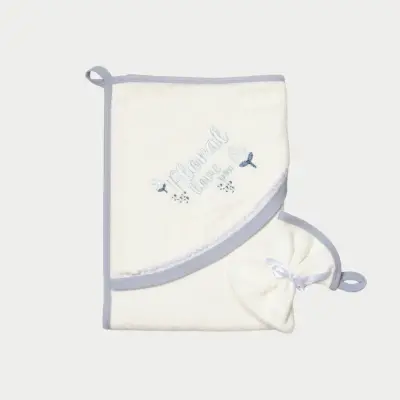 Bibaby Kız Organik Bornoz Love Floral Ekru - Lila - 6