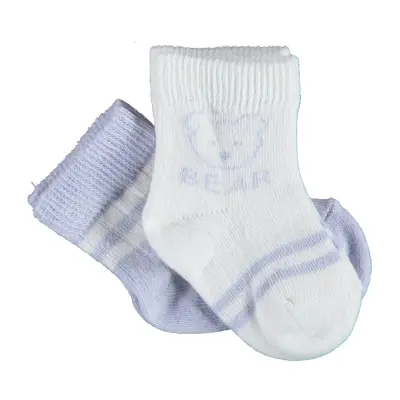 Bibaby Kız Organik Çorap Soket 2li Bear Lila 