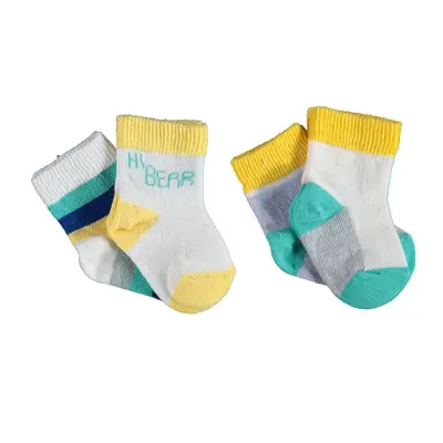 Bibaby Kız Organik Çorap Soket 2li Hi Sarı 