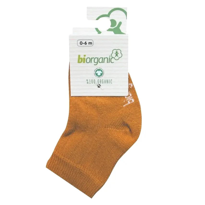 Bibaby Kız Organik Çorap Soket Simple Hardal - 5