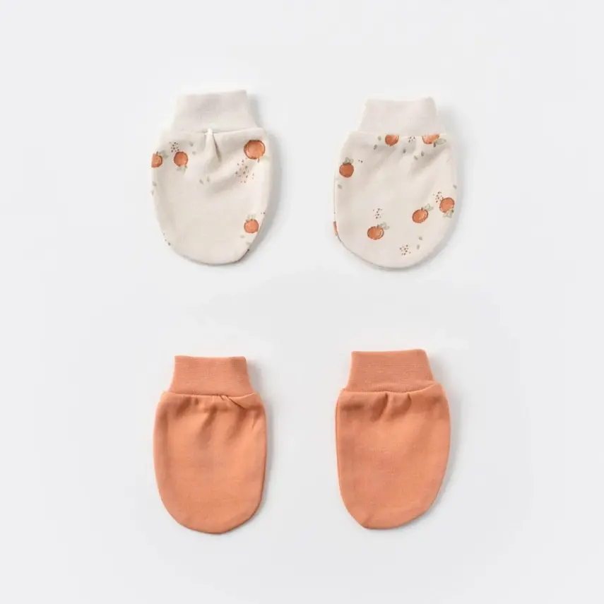 Bibaby Kız Organik Eldiven 2li Summer Fruit Light Cream Caramel - 1