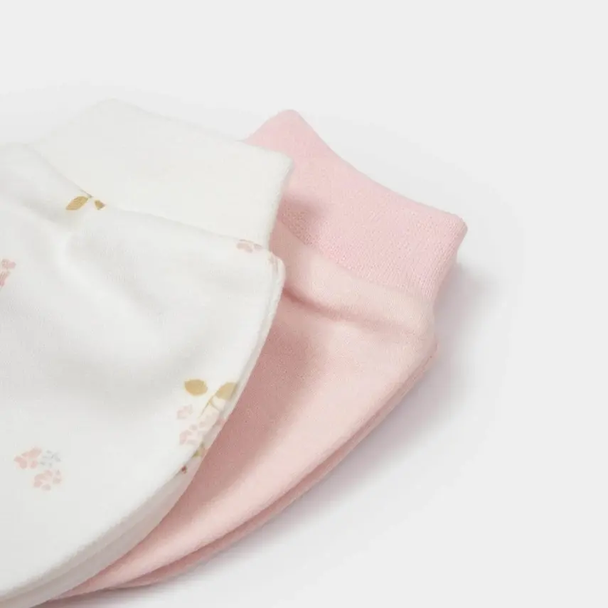 Bibaby Kız Organik Eldiven 2li The Flowers Ekru - Pembe - 3