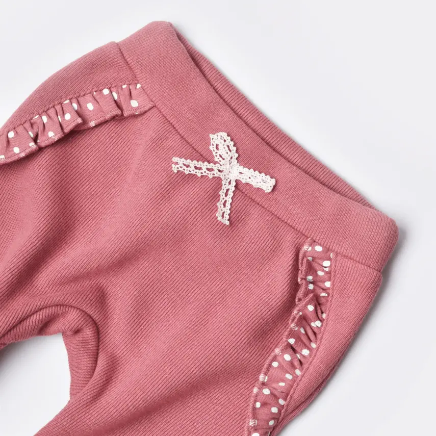 Bibaby Kız Organik Pantolon Patiksiz Little Love Rose Dry - 5