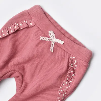 Bibaby Kız Organik Pantolon Patiksiz Little Love Rose Dry - 4