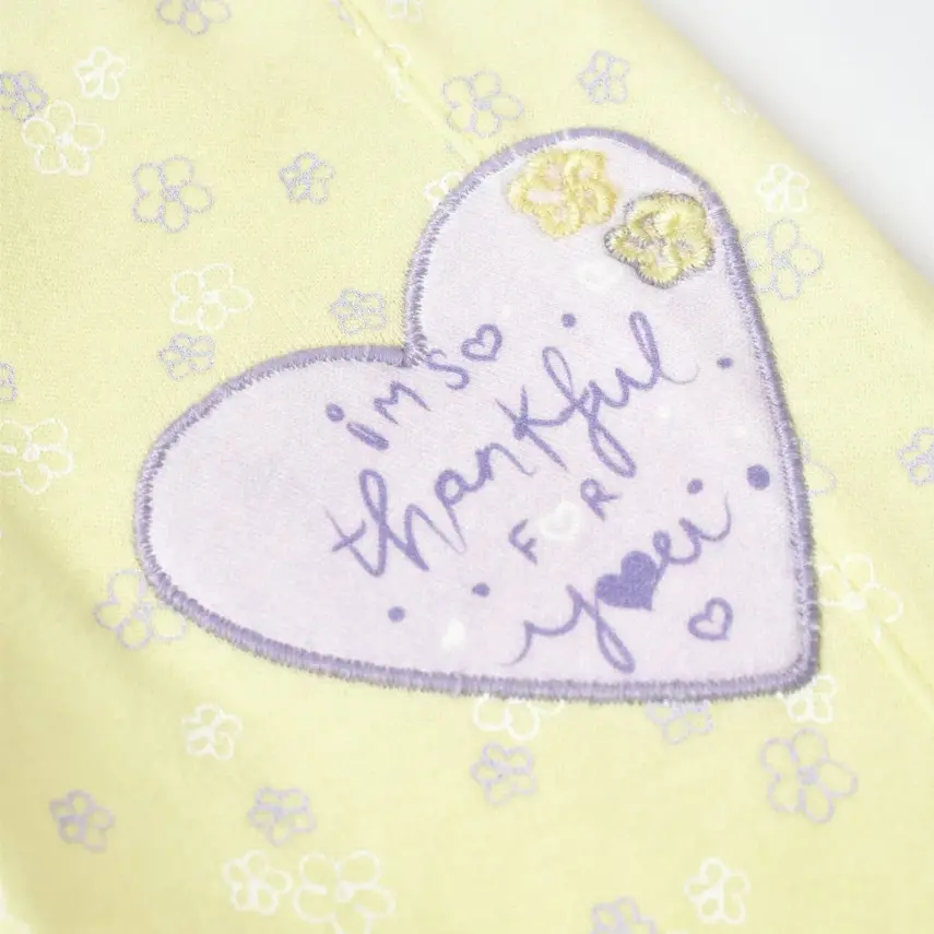 Bibaby Kız Organik Pantolon Patiksiz Love You Baby Yellow Lavander - 2