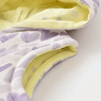 Bibaby Kız Organik Yelek Kapüşonlu Love You Baby Yellow Lavander - 8