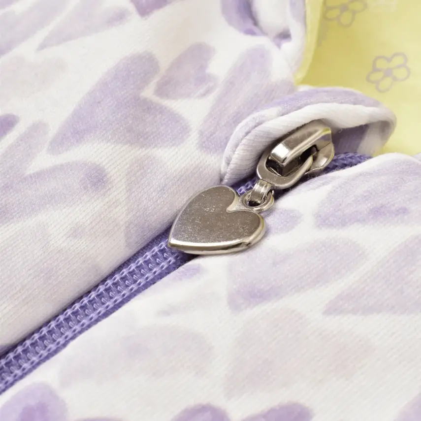 Bibaby Kız Organik Yelek Kapüşonlu Love You Baby Yellow Lavander - 4